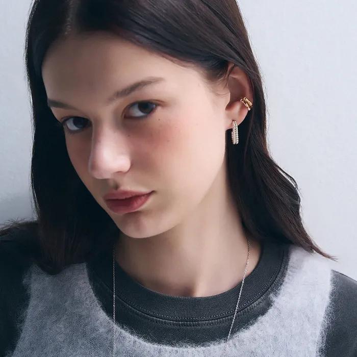 Серьги с текстурой веревки