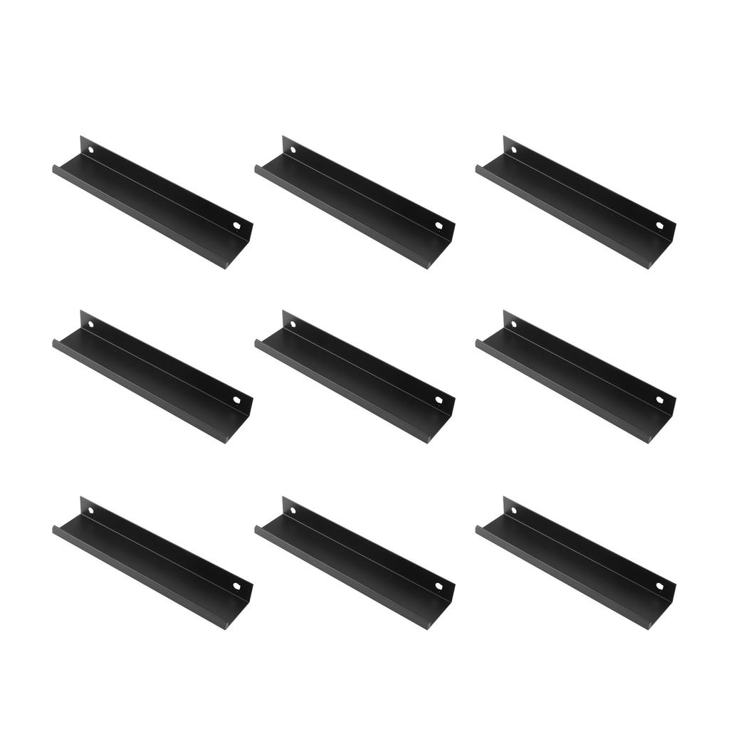 10 шт., черная современная ручка-скоба из алюминиевого сплава толщиной 1 мм, скрытая ручка-скоба для шкафа 