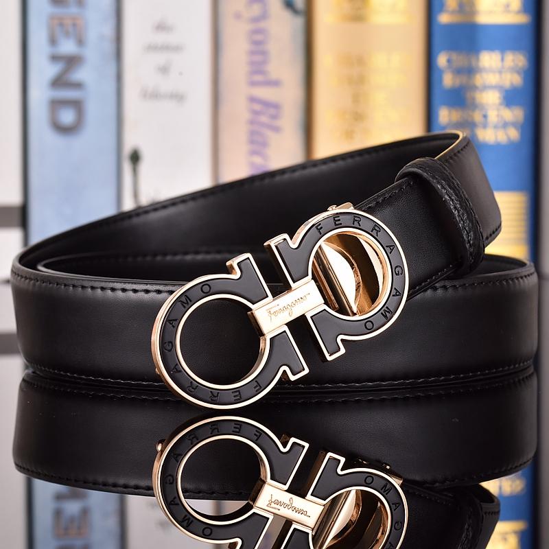 Salvatore Ferragamo 3.3cm Men's Belt Luxury Brand Designer Belt Suit Jeans Formal Brand