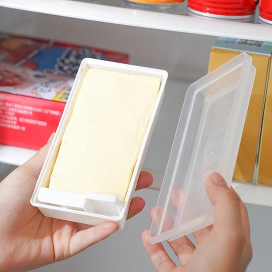 2-in-1 Butter Slicer Box with Lid Spatula Included Safe Odor-proof Butter Cutter Container for Fridge Kitchen