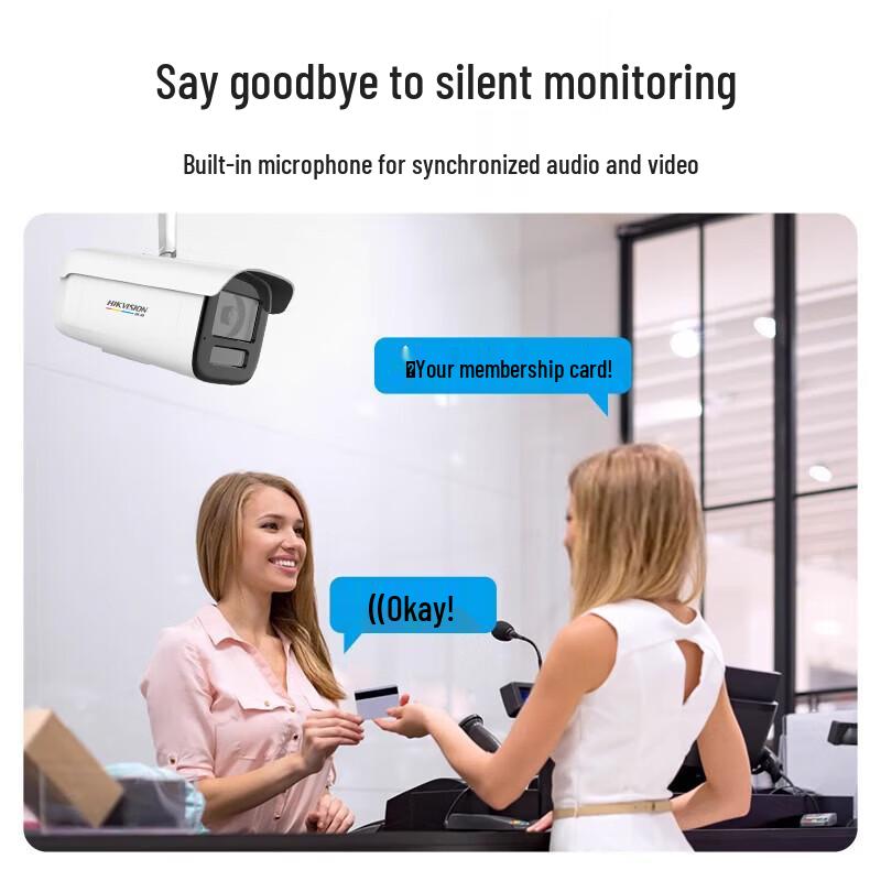 Hikvision 4Мп Full-Color PoE Сетевая Bullet Камера Безопасности CN вилка (адаптер в комплекте)