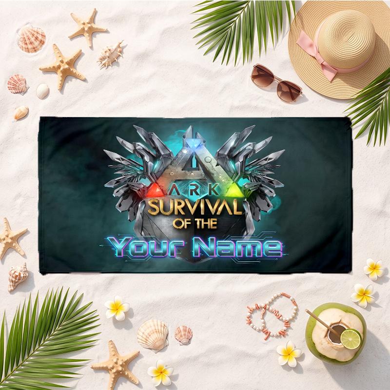 Ark Survival Evolved (5) Custom Name Beach Towel Soft Towel Gift for Beach Pool Swimming Vacation