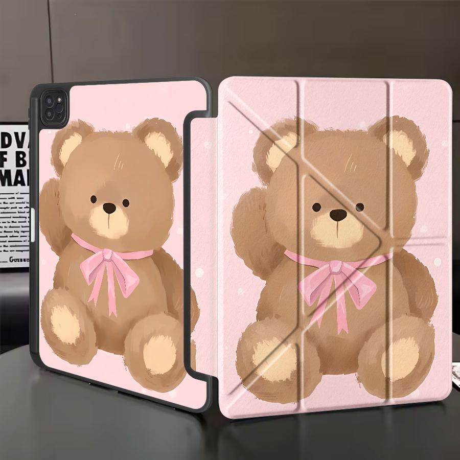 Коричневый Чехол-Планшет Маленький Мишка Для iPad Mini 6 7 Air 4 5 M3 M2 1 2 M4 11 дюймов Pro 11-го 10-го 9-го 8-го 7-го 12.9 дюймов Pro 2025 Держатель