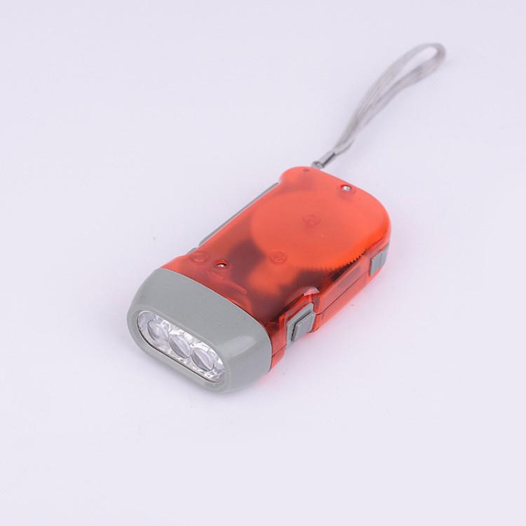 Portable Hand Pressing LED Night Flashlight Self-Powered Dynamo Crank Power Wind Up Manual Power Generation For Camping Riding