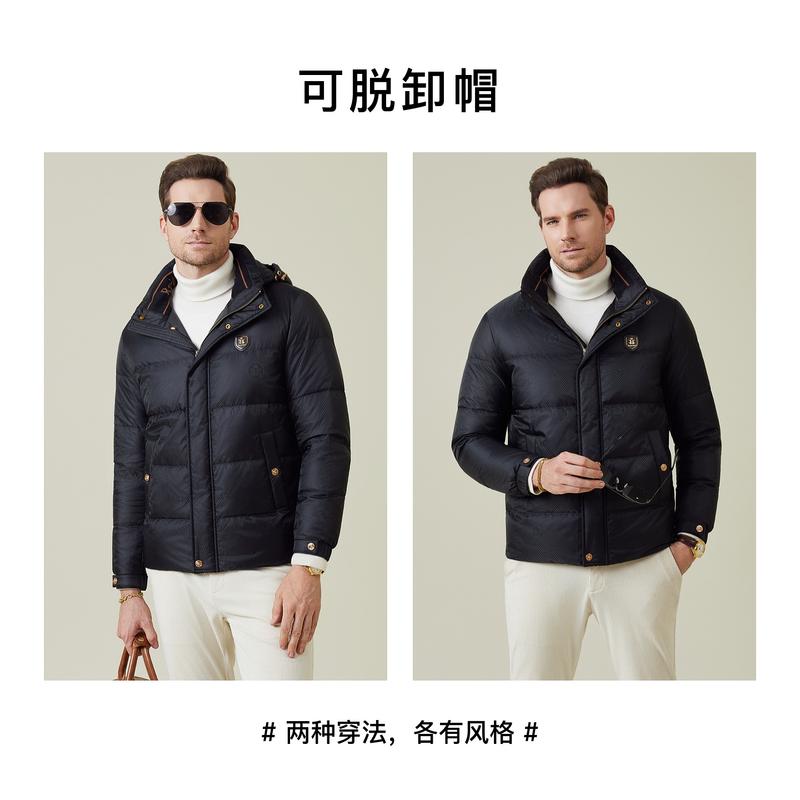 25 Winter Men's Detachable Hat Down Jacket