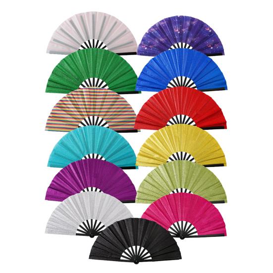Yousheng Glitter Kung Fu Folding Fan Dance Performance Handheld Fan Portable Lightweight Summer Cooling Fan Decoration Party Accessories