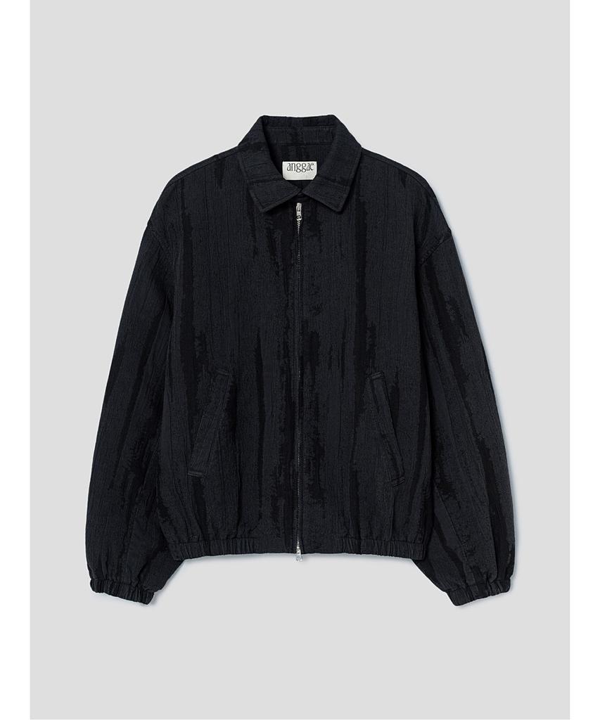 ANGGAE Jacquard Blouson Jacket Black