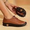 Soft Leather Shoes Comfortable Flat Lace-up Shoes Beef Tendon Sole Soft Bottom Soft Surface Plus Size Women's Shoes
