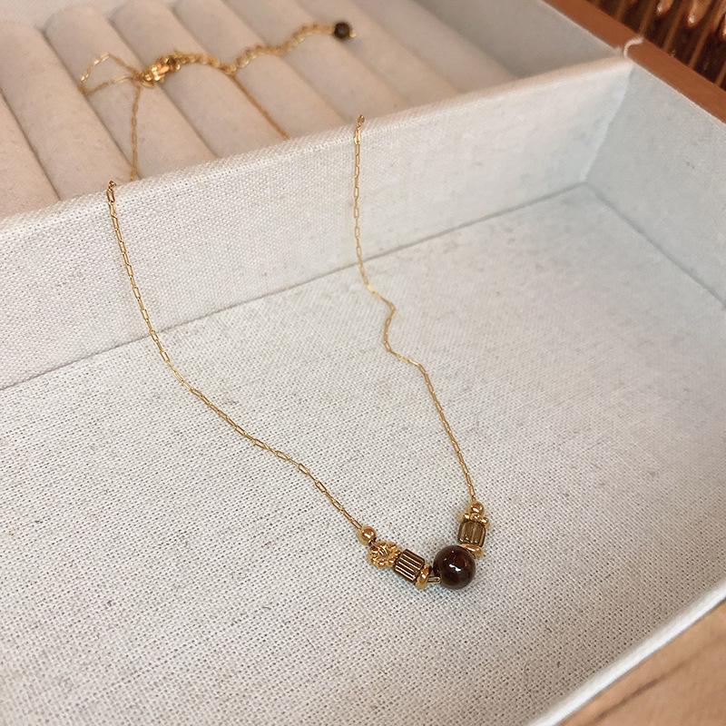 Ожерелье Han Luo с тигровым глазом, покрытое 18-каратным золотом - Ретро, Высококлассный аксессуар на ключицу