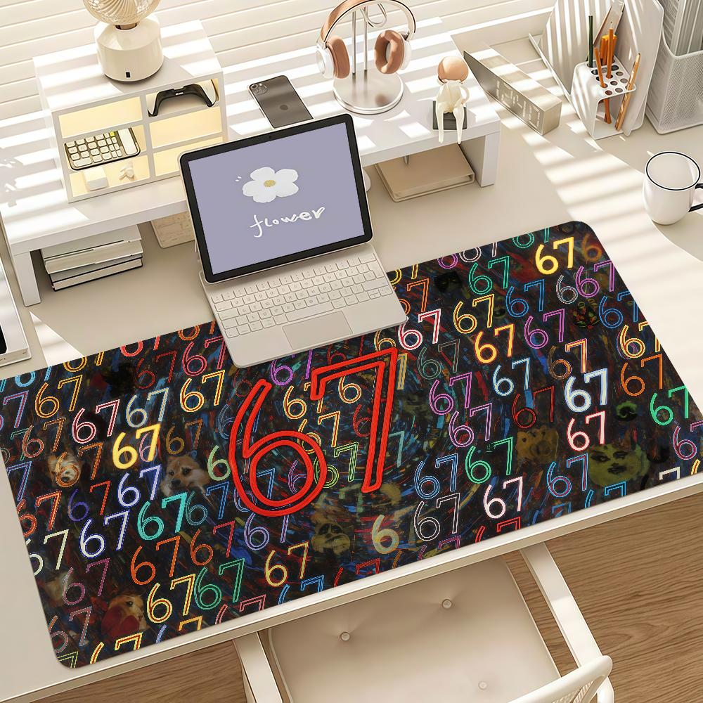 Glitch Neon 67 Mouse Pad Anti Slip Rubber Edge Locked Thickened Laptop Gaming Desk Mat