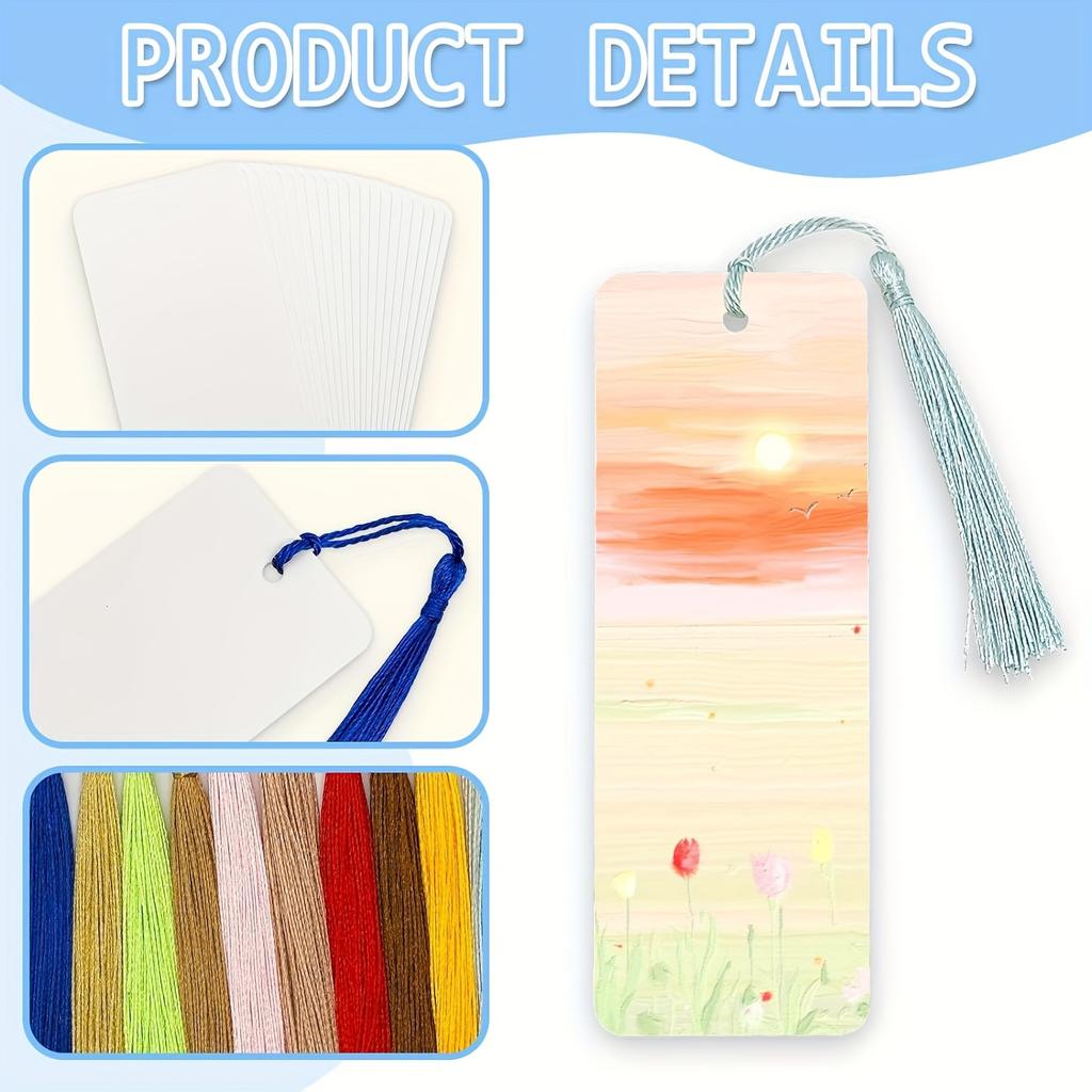 120/200pcs 400Gsm Watercolor Paper Bookmarks – Blank with Tassels, Customizable Hand-painted for DIY Crafts, Personalized Gifts & Stylish Organization
