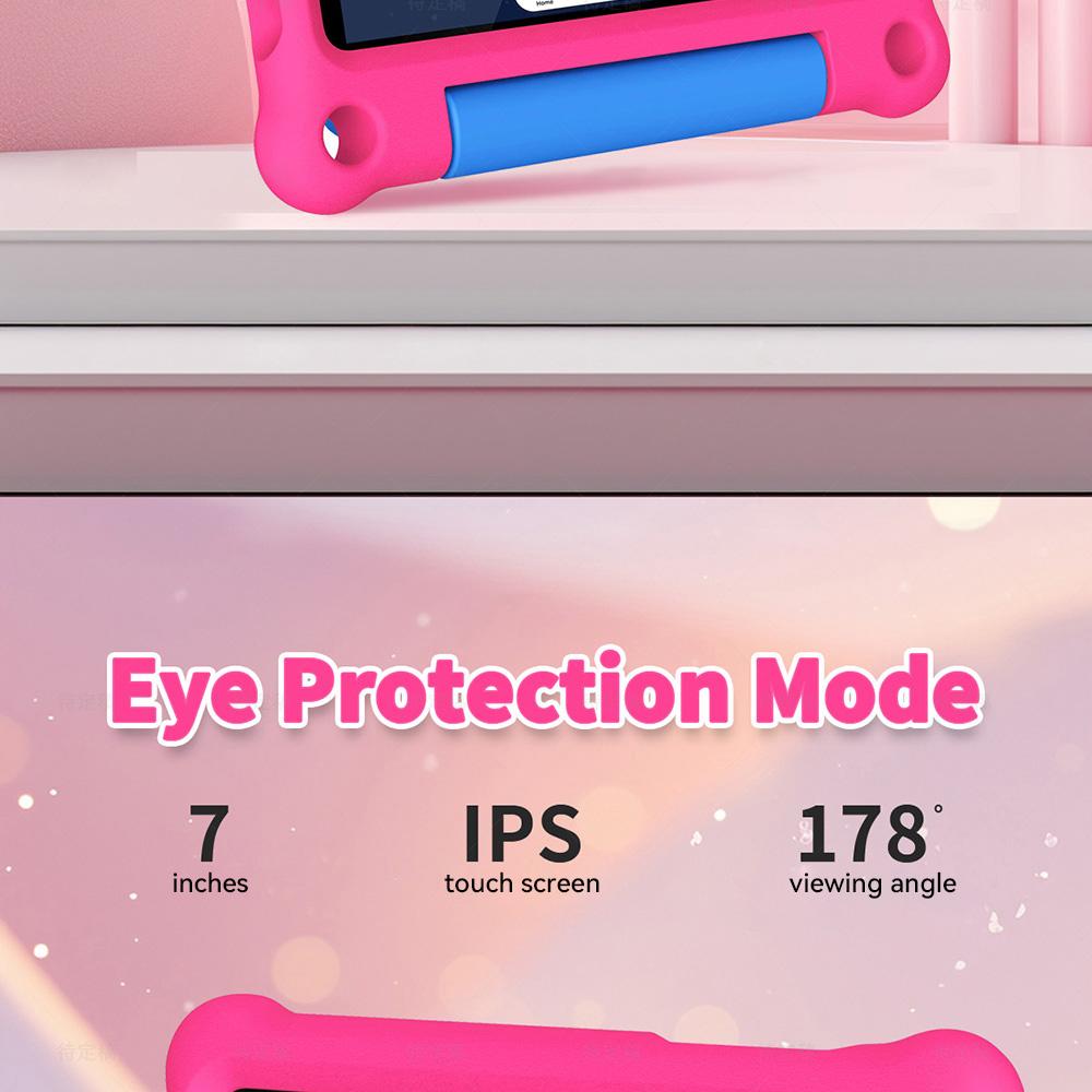 Детский планшет G-tab T7 Pro, 7 дюймов 1024*600 IPS-экран, Android 14, 1,5 ГГц четырехъядерный процессор, 4 ГБ ОЗУ (2 ГБ + 2 ГБ расширение) 64 ГБ ПЗУ