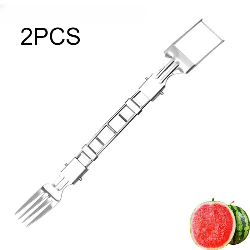 New Dual-purpose Watermelon Cutter,Stainless Steel Watermelon Fruit Fork Fruit Slicer, Household Convenient Cutting Tool Gadgets