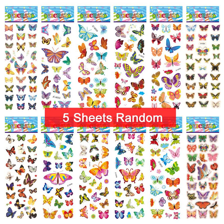 5 Sheets Kids Stickers Puffy Stickers for Children Birthday Christmas New Year Gift for Girl Boy Scrapbooking Cartoon Stickers