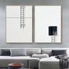 Minimalist Canvas Painting Wall Art Posters and Prints Window and Ladder Finding Sunshine Pictures for Living Room Home Decor
