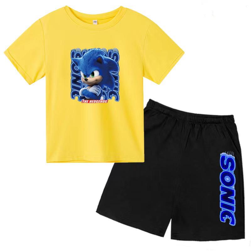 Kids Fashion T-shirt Anime Smart Justice Brave Animal Print Boys Girls Toddler Top + Shorts Casual Sport Charming Set