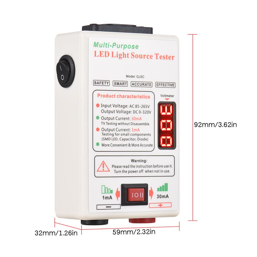 Voltage Test 1mA/30mA Convertible LED Backlight Tester Screen LED LCD TV Back Light Tester Meter