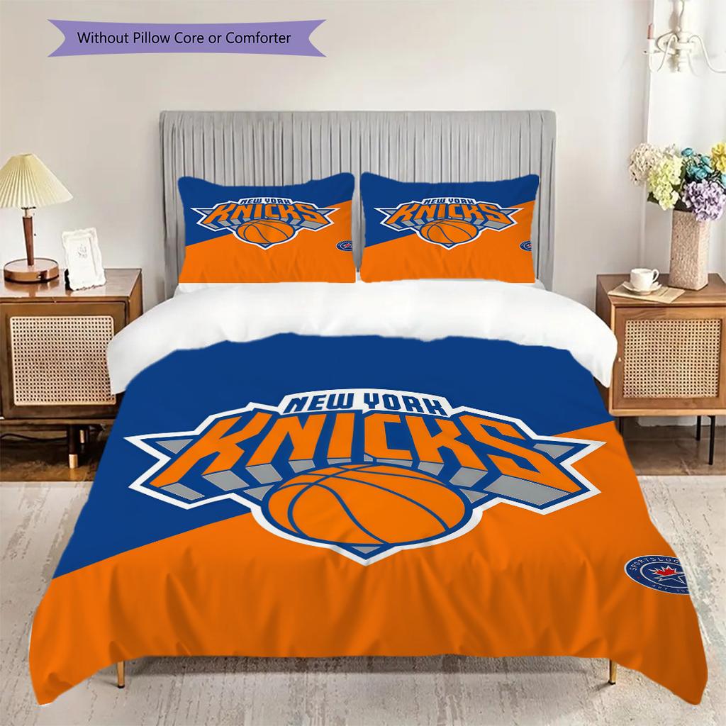 New York Knicks Bold Colors Dynamic Three-piece set(1 * duvet cover + 2 * pillowcase, without core)Duvet cover and pillowcase Soft and comfortable