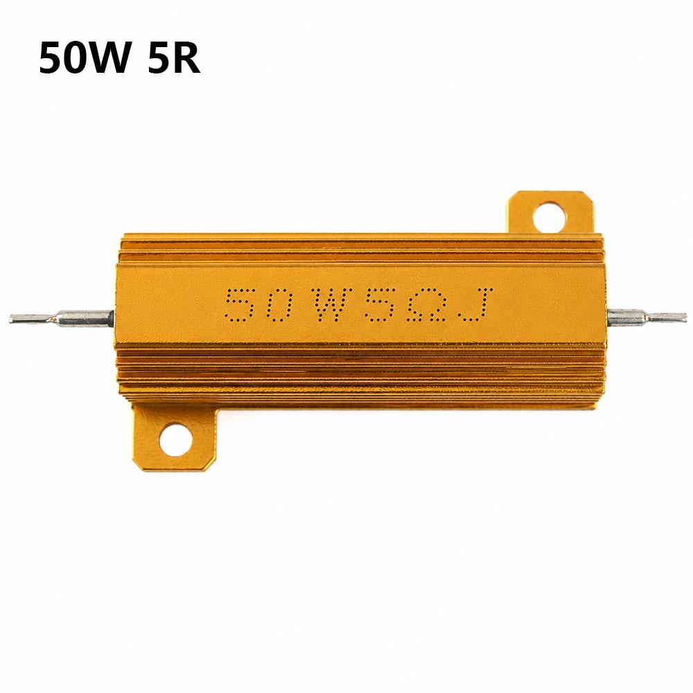 1Pcs 50W RX24 Aluminum Power Resistor 0.1-10ohm Aluminum Shell Wirewound Load Resistor High Insulation Wirewound
