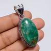 Excellent Top Grade Qualite 100% Natural Chrysoprase Oval Shape Vintage Style Handmade Jewelry 925 Steling Silver Plated Pendant 2" WSJ-4849