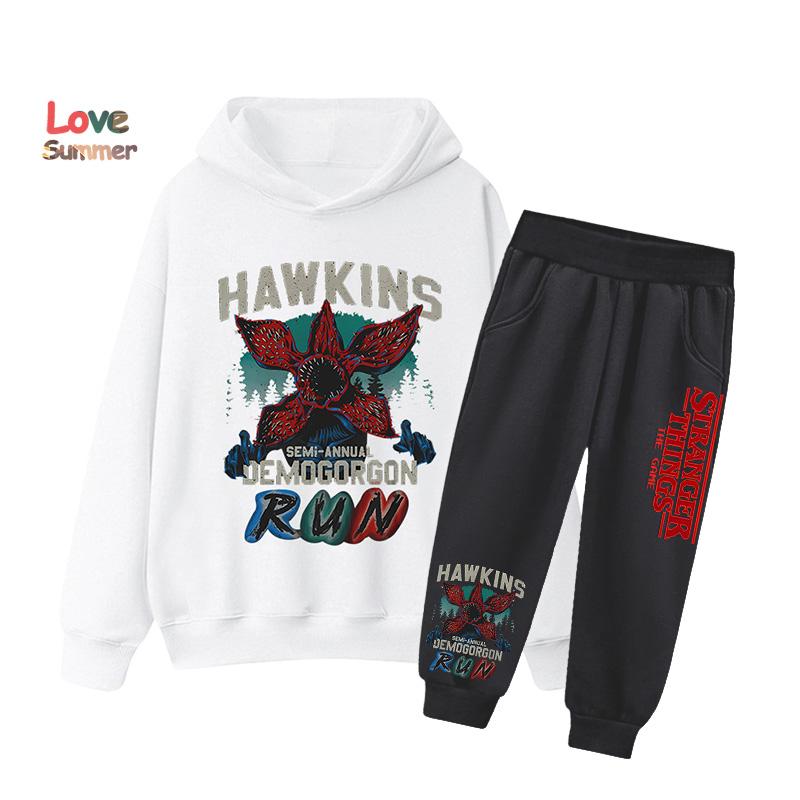 2025 Дешевые Популярные Новинки для Мальчика Девочки Повседневная Одежда Stranger Things Графика Повседневный Стиль Осень Зима Худи Спортивный Костюм