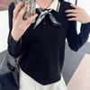 This Autumn's New Design-sense Knitted Base Layer Sweater Is Slimming and Conceals Flaws. It's A Versatile POLO Collar Long-sleeved Sweater for Women