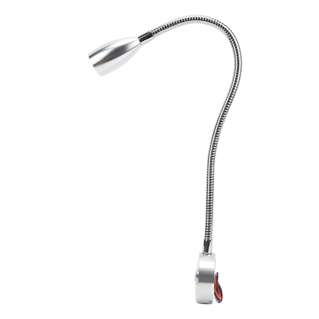 Светодиодный светильник для чтения 3 Вт, настенный светильник для чтения, гибкая гусиная шея, 3 регулируемых цвета для дома на колесах, лодки, каравана, серебристый, 3 цвета