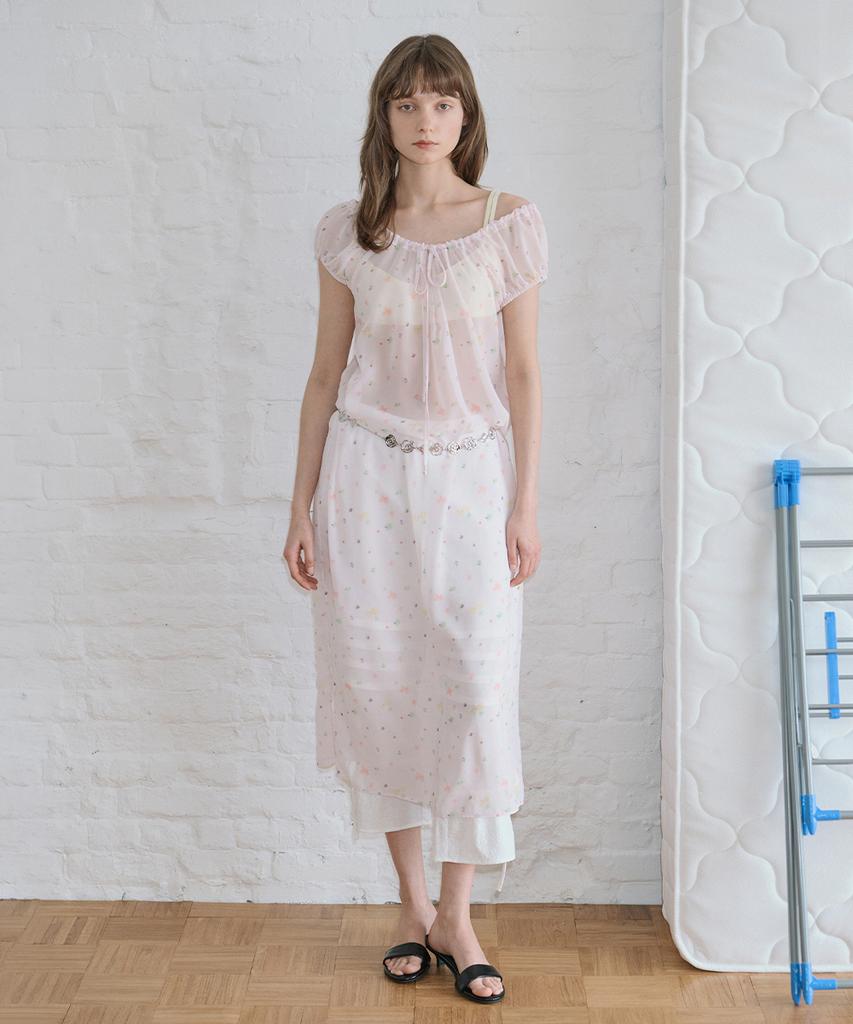 Sinun Pale Flower Long One-Piece (Pink)