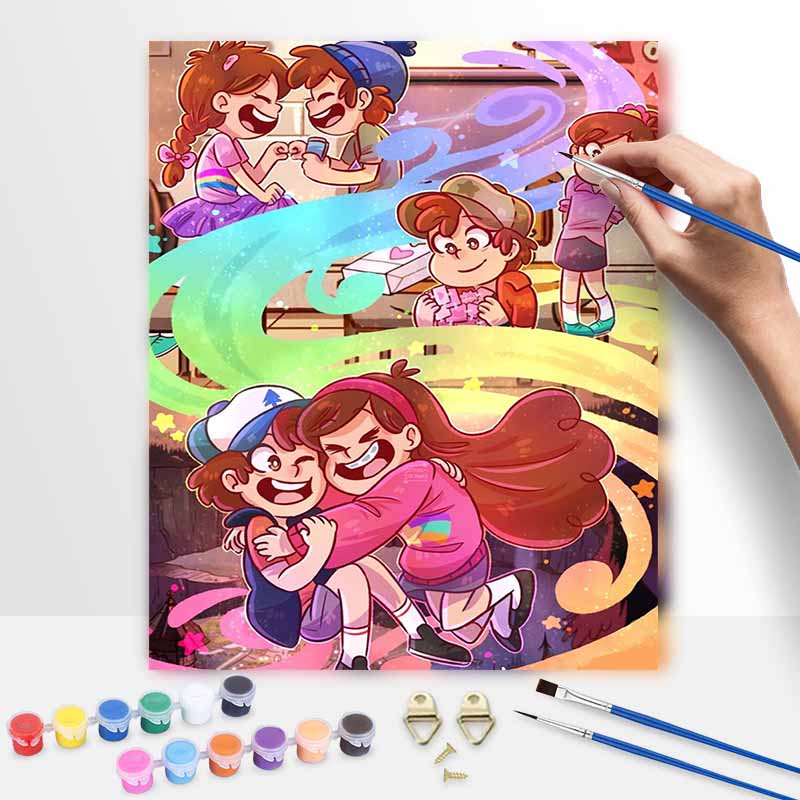Disney Гравити Фолз Масляная живопись по номерам Набор для ручной росписи. Мультяшный Аниме Настенный Декор для Дома Искусство Подарок
