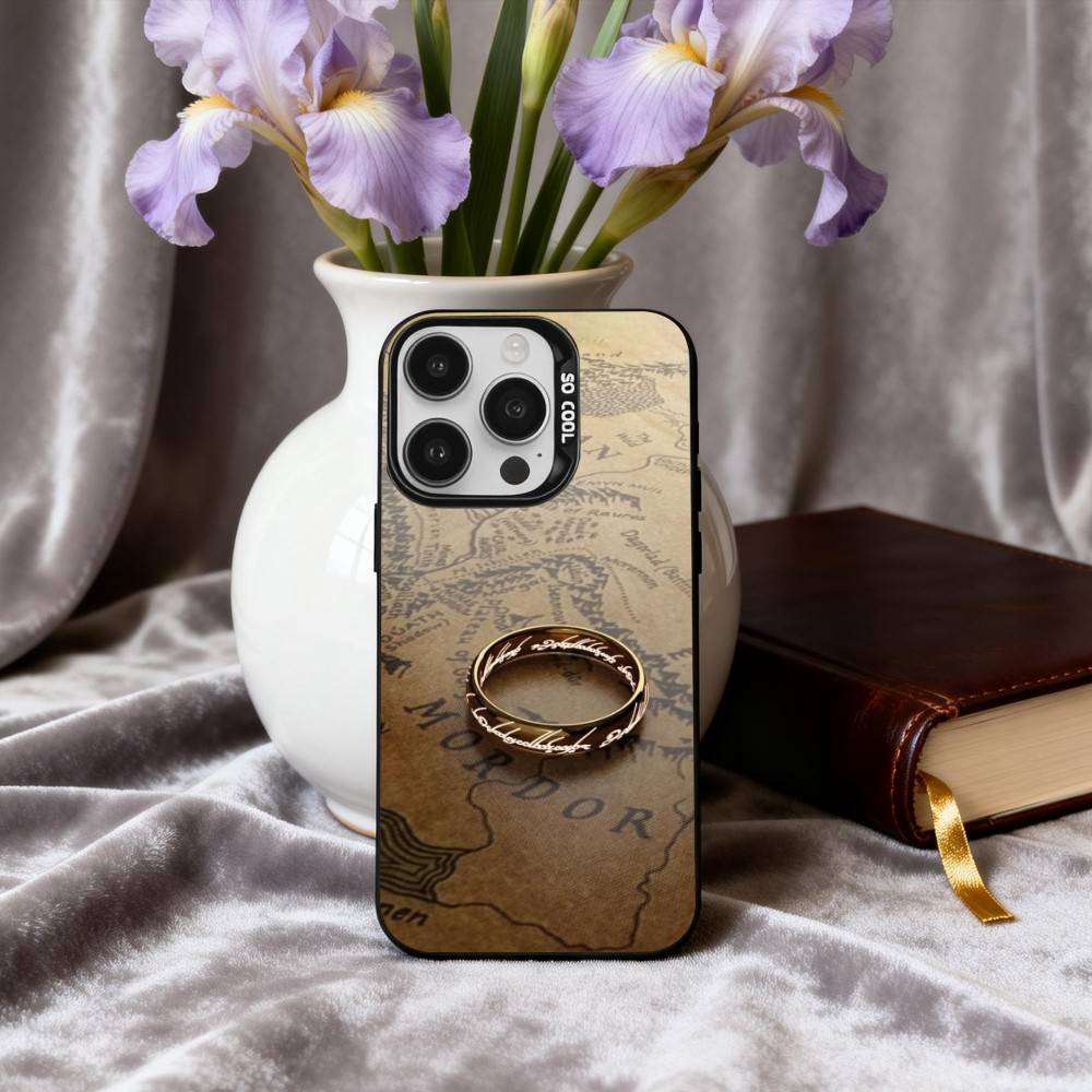 Чехол для телефона 'Властелин колец' (Movie T-The L-Lord-D R-Rings) для iPhone 17, 16, 15, 14, 13, 12, 11 Plus, Pro Max Черный Конфетный серебристый чехол для телефона
