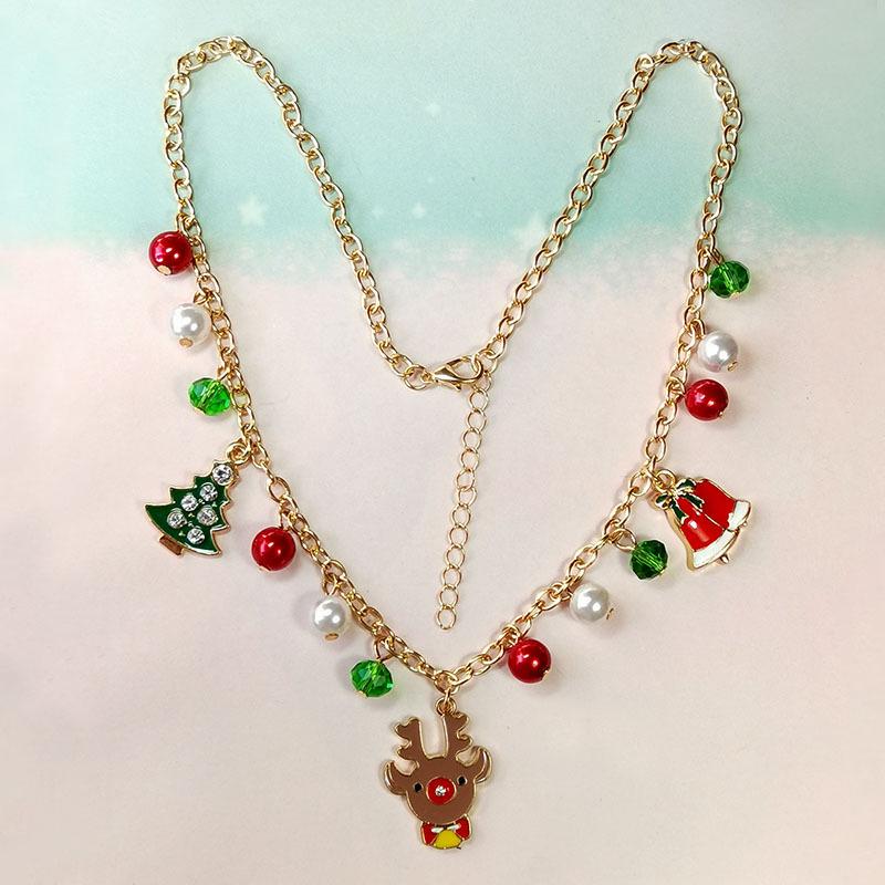 Christmas Necklace: Santa, Bells, Snowflake, Christmas Tree Alloy Pendant