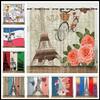 Curtain Hand-Painted Illustration Eiffel Tower Curtain 3D Digital Printing Blackout Curtain