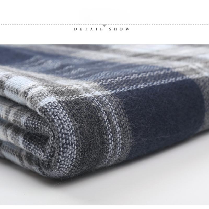 Plaid Scarf, Large Square Scarf, Women's Autumn and Winter Warm Acrylic Shawl