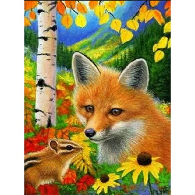 5D алмазная живопись лиса животное Алмазная вышивка крестиком Новое поступление полная квадратная круглая алмазная мозаика картина домашний декор