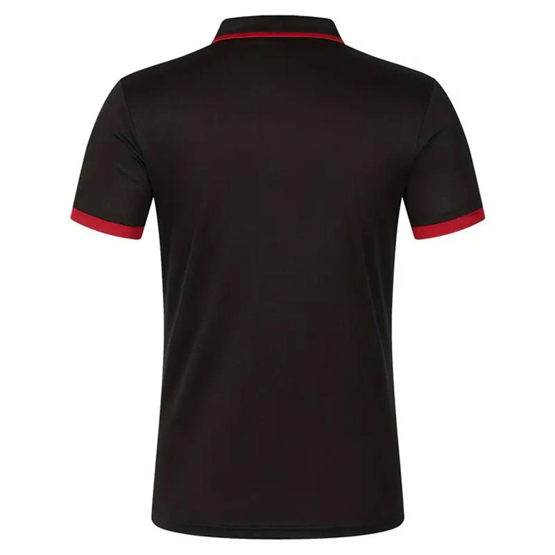 Men Summer Short Sleeve Slim Fit Turn Down Collar Polo Shirt 100% Polyester Pure Color Golf Polo Shirt Tops