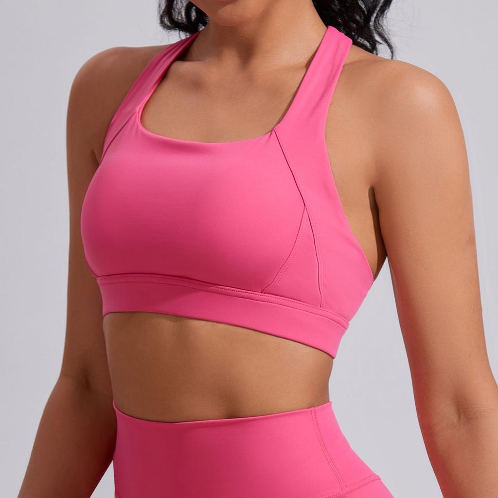 Women's High Impact Buttery Soft Sports Bra High Stretch Shockproof Racerback Yoga Tank Top Gym Running Fitness Athletic Underwear