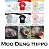 Moo Deng Tiny Baby Hippo Star Thailand Cute Pygmy Hippo Surf Unisex Men Women Kid T-Shirt Print Short Sleeve Round Neck