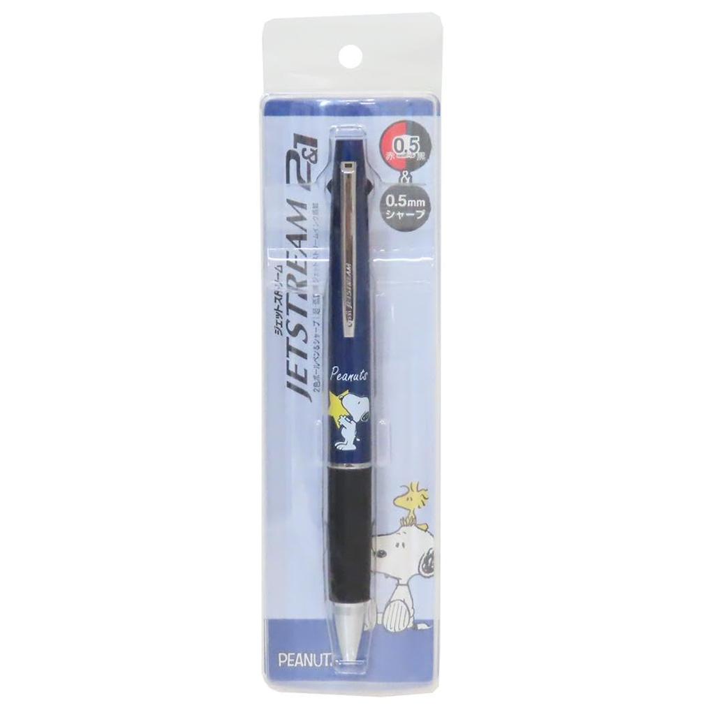 Snoopy Pencil Ballpoint Jetstream 2 Peanuts [Mechanical & Black/Red 2-Color Pen] & 1/Star