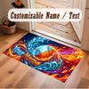 Decorative Artwork Theme Crystal Velvet Floor Rug Personalized Custom Name Text Warm Carpet Home Decoration