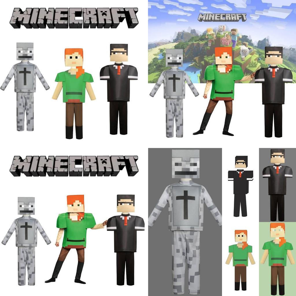 Minecraft Детский Прочный Полиэстер Костюм Алекса Косплей Игровой Сценический Костюм Для Хэллоуина Рождества Реквизит