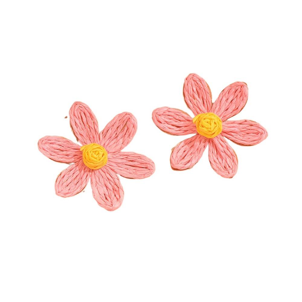 Аксессуары для ушей из рафии, серьги-гвоздики в форме цветка, вечерние серьги-подсолнухи
