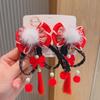 2pcs Flower Tassel Children Bow Hairpin New Year Headress Hanfu Side Clip Wig Braid Hairpin  Girls