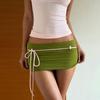 Resort-Style Beach Fashion, Contrasting Colors, Sexy Hottie Suspender Skirt Suit, Women's Lace-Up Sweet and Spicy Two-Piece Set