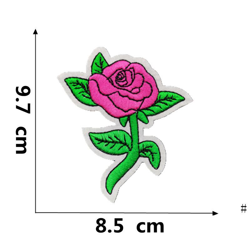 Вышитая термоаппликация из ткани «Роза и цвет сливы» для украшения одежды