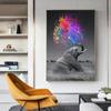 Modern Animal Canvas Poster Elephant Colorful Oil Painting Wall Art Pictures for Living Room Home Decor Mural Frameless Prints