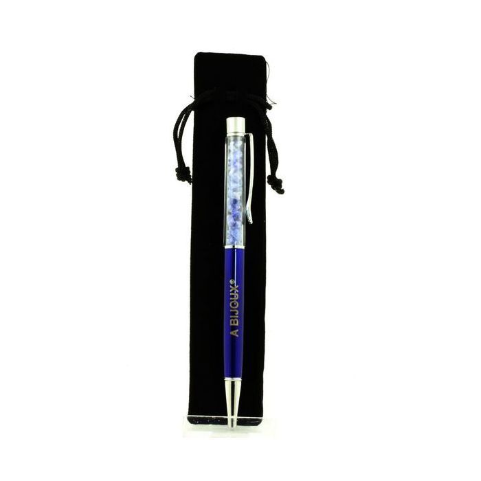 Pierres et Minéraux. Stylo minéraux Péridot brut France. Couleur violet.