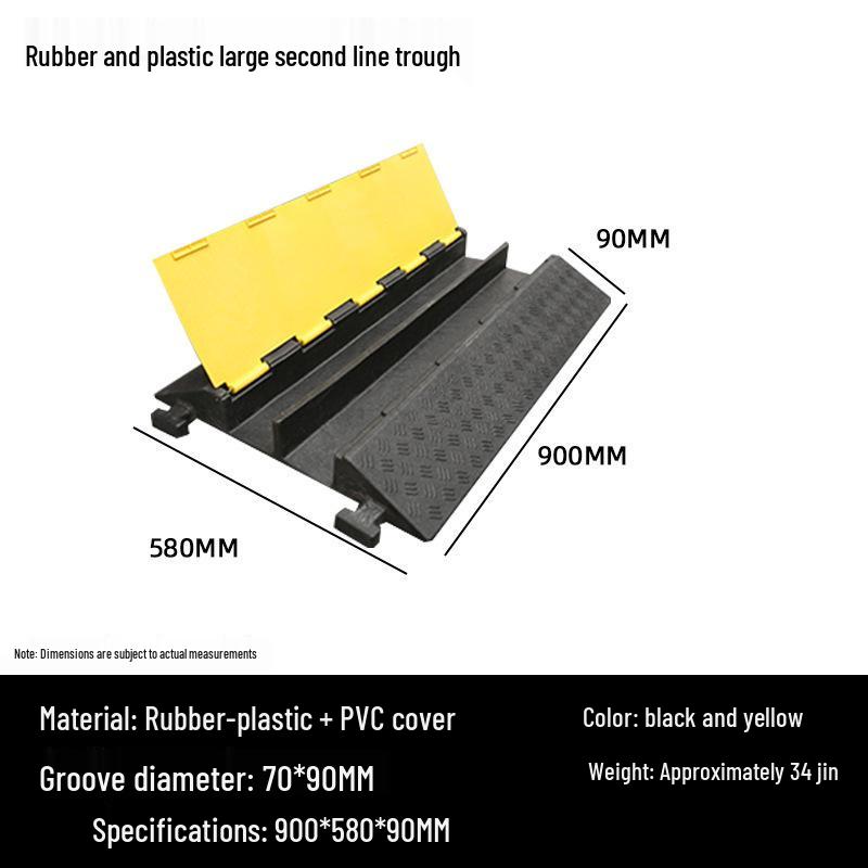 Rubber PVC Cable Protection and Speed Bump Channel for Outdoor Use