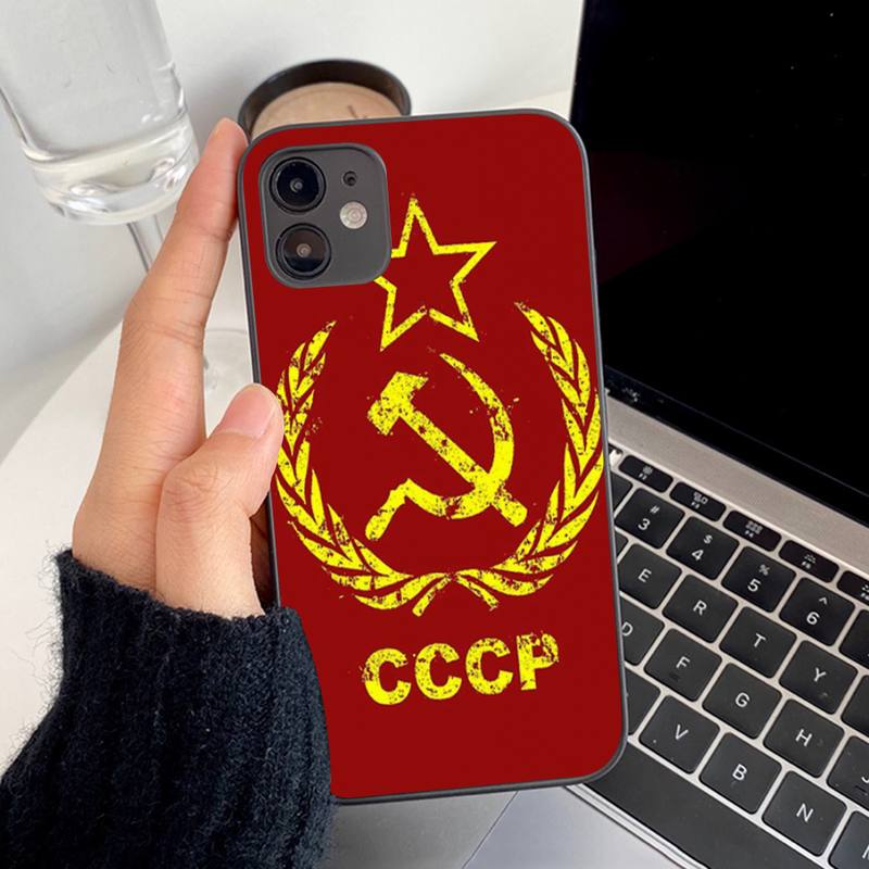 Чехол для телефона с флагом Советского Союза СССР для iPhone 13 8 7 6S Plus X 5S SE 2020 XR 11 12 mini pro XS MAX