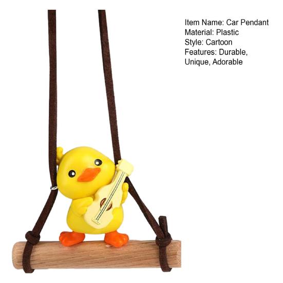 Подвеска в виде качающейся утки для автомобильного зеркала заднего вида, милый анимированный декор для салона автомобиля, брелок в виде пластикового пакета для ключей.