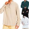 Cotton Linen Shirts for Men Medieval Costume Beach Tops Shirt Pull On Male Loose Casual Streetwear Cosplay Long Sleeve